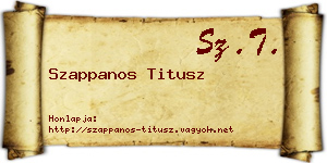 Szappanos Titusz névjegykártya